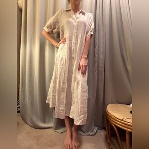 Vici Cream Long Sleeve Maxi Dress